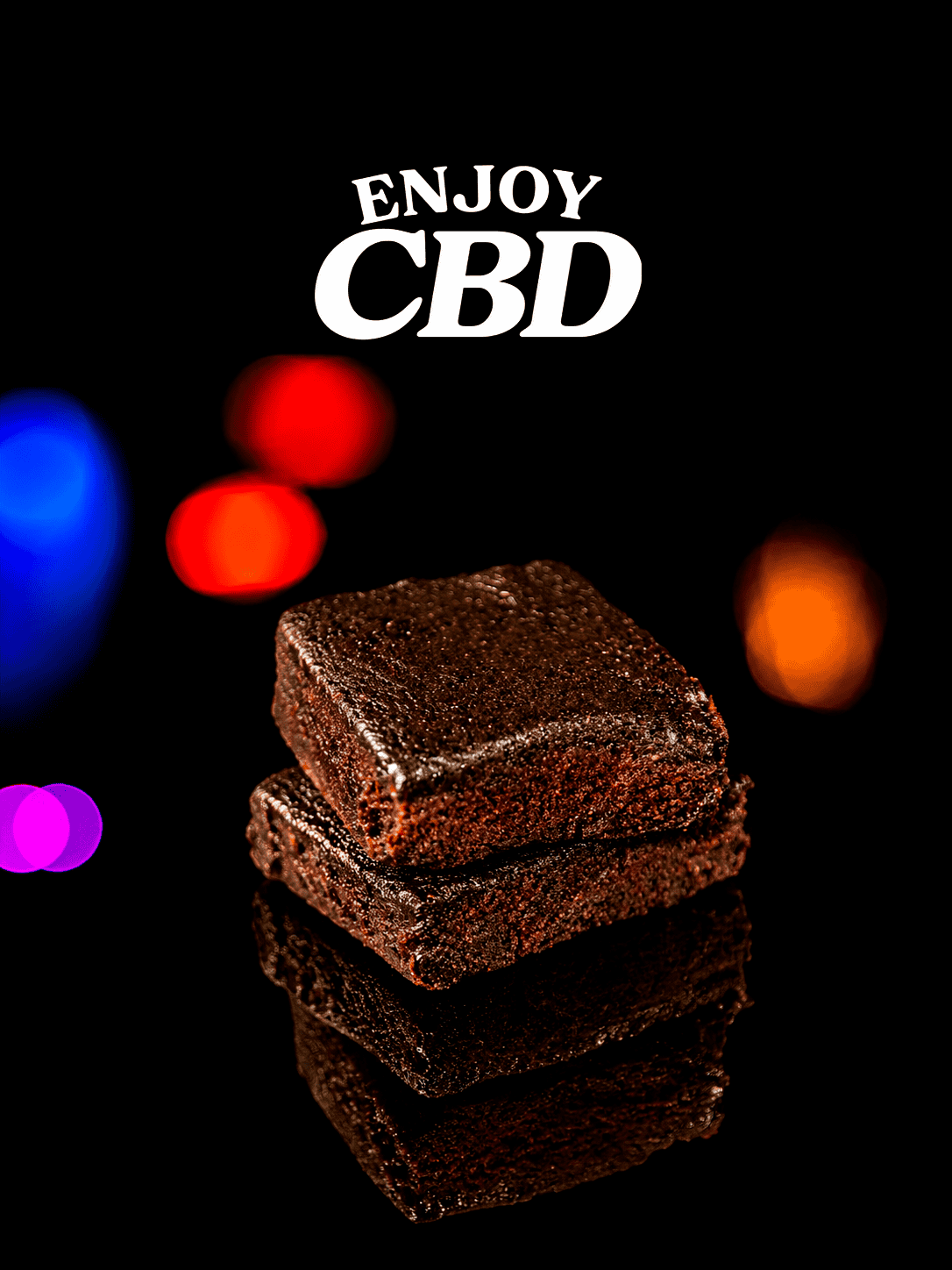 Brownie con CBD, producto de EnjoyCBD para bienestar y relajación.