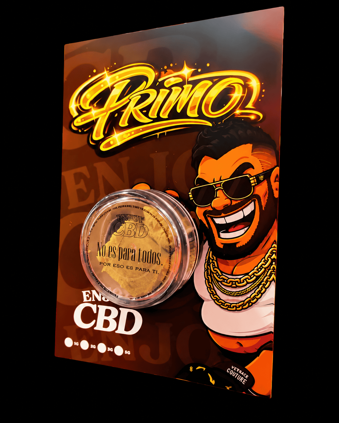 Producto Primo 5g de CBD con packaging llamativo y diseño moderno.